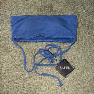 Blue bandeau bikini